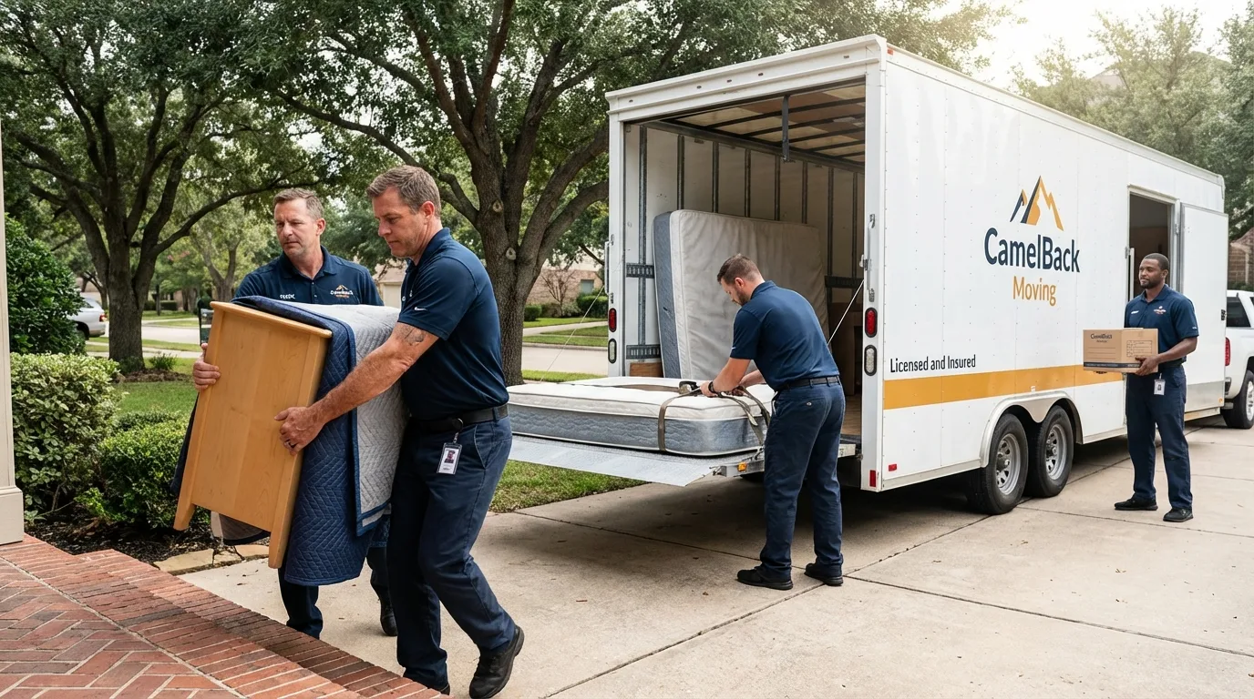 Crew loading residential truck for cross-state move from Sturgeon, PA